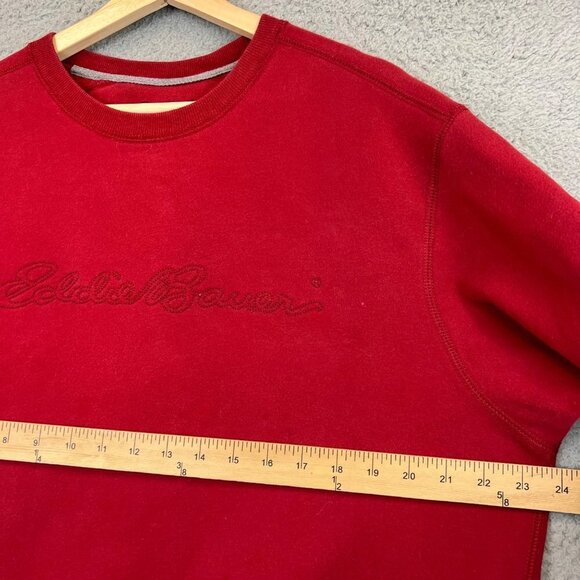 Eddie Bauer Red Spell Out logo Sweatshirt Men's Size Large Pullover - Picture 5 of 9